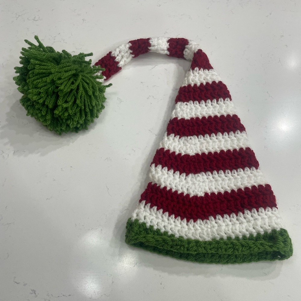 Red And White Stripe Christmas Baby Hat Elf Santa